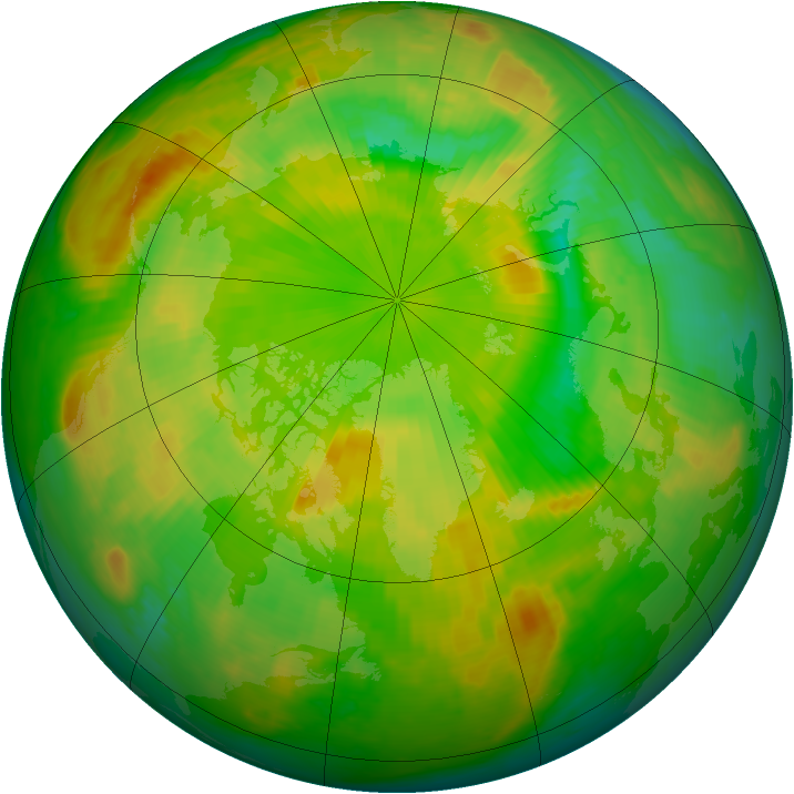 Arctic ozone map for 18 June 1998